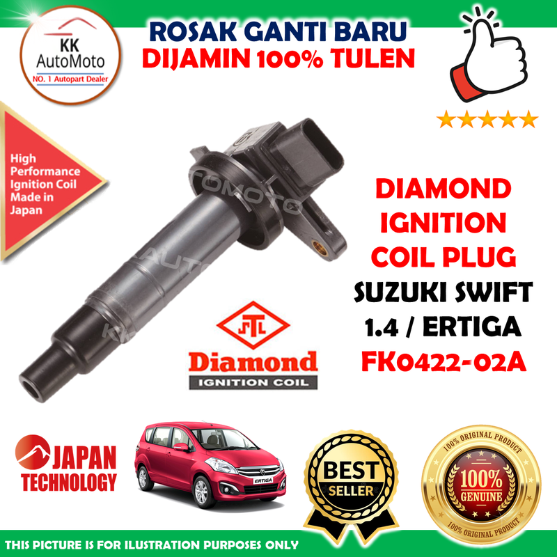 Diamond Ignition Plug Coil Suzuki Swift 1.4 Ertiga FK042202A Lazada