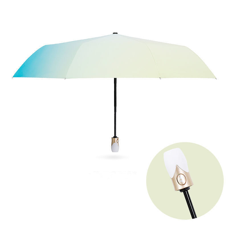 Portable Fully-automatic 3fold Umbrella Sunny and Rainy Black Coating Umbrella Travel Anti-UV Umbrella Parasol