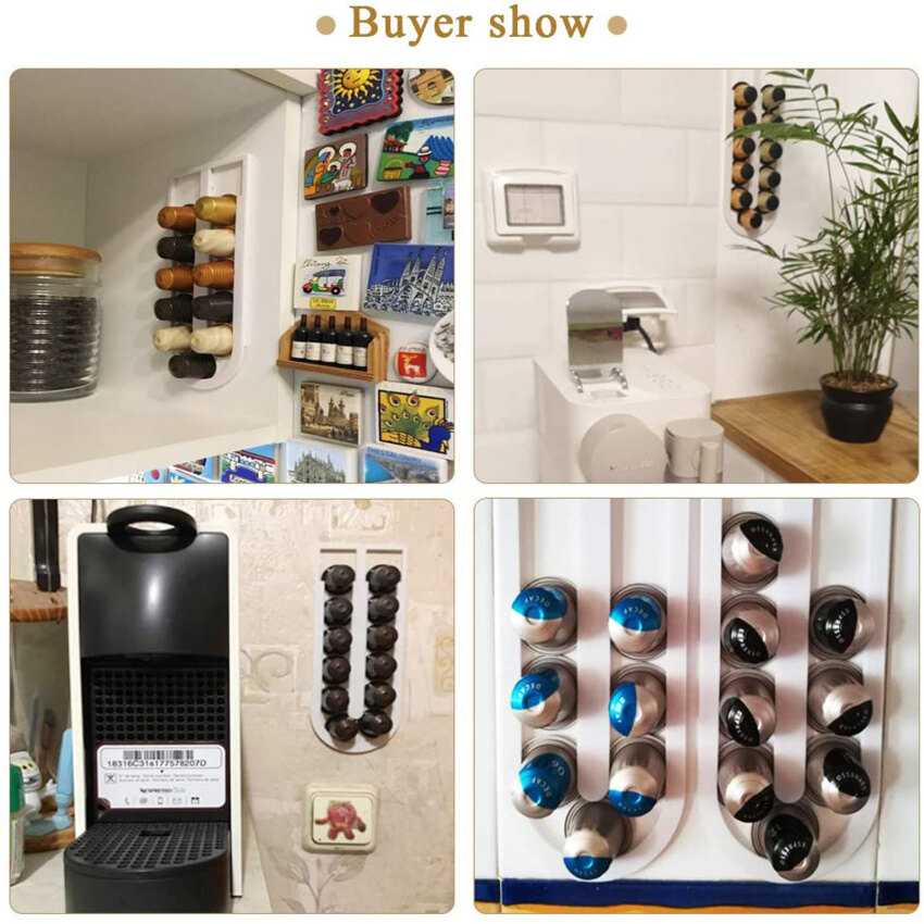 Coffee Capsule Storage Rack, Can Hold 12 Nespresso Coffee Capsules, Wall-Mounted Storage Rack Bracket Display Rack
