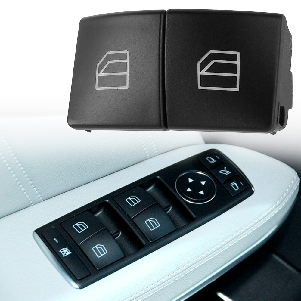 2pcs Driver Window Switch Button Cover for Mercedes-benz C-class (w204) 2008-2012/mercedes-benz E-class (w212) 2010-2012/mercedes-benz Glk-class (x204) 2009-2012 Car Parts Window Switch Button Cover