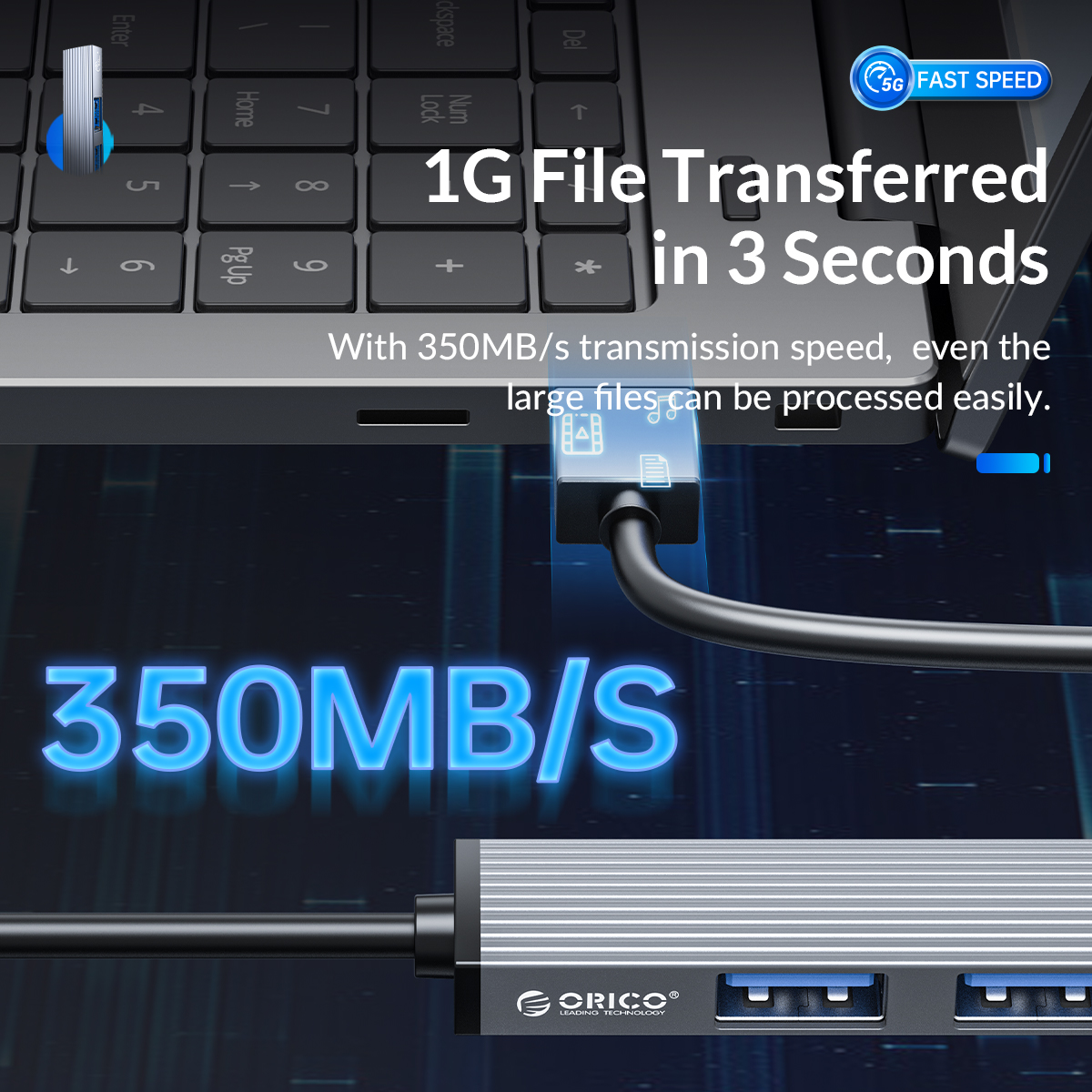 ORICO Type C HUB 4 Port USB 3.0 2.0 Multi Splitter OTG Adapter Portable TF Dock For Computer Accessories