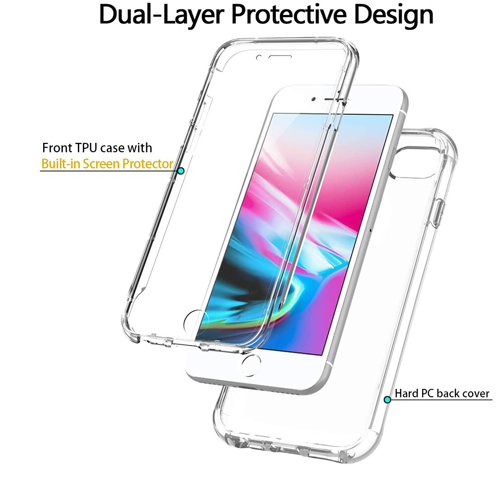 Ốp Bảo Vệ Màn Hình Cho iPhone SE 2020 / iPhone SE2 Ốp Trong Suốt 360 Độ [Trong Suốt] Ốp Bảo Vệ Toàn Bộ Mặt Trước Và Mặt Sau Bằng Silicon Và Nhựa Siêu Mỏng