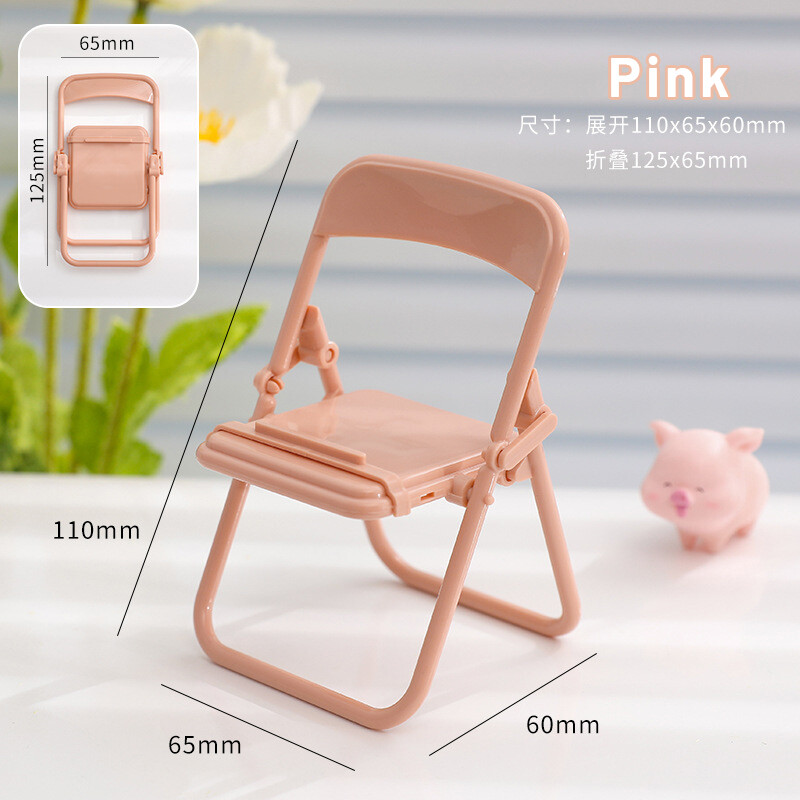 Chenyyka Chair Shape Stand Stents Creative Foldable Phone Holder chair portable can put mobile phone desktop cute small stool plastic bracket