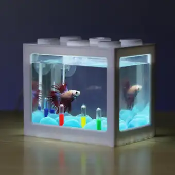 Mini Aquarium Led Light Lamp Fish Tank Home Office Tea Table