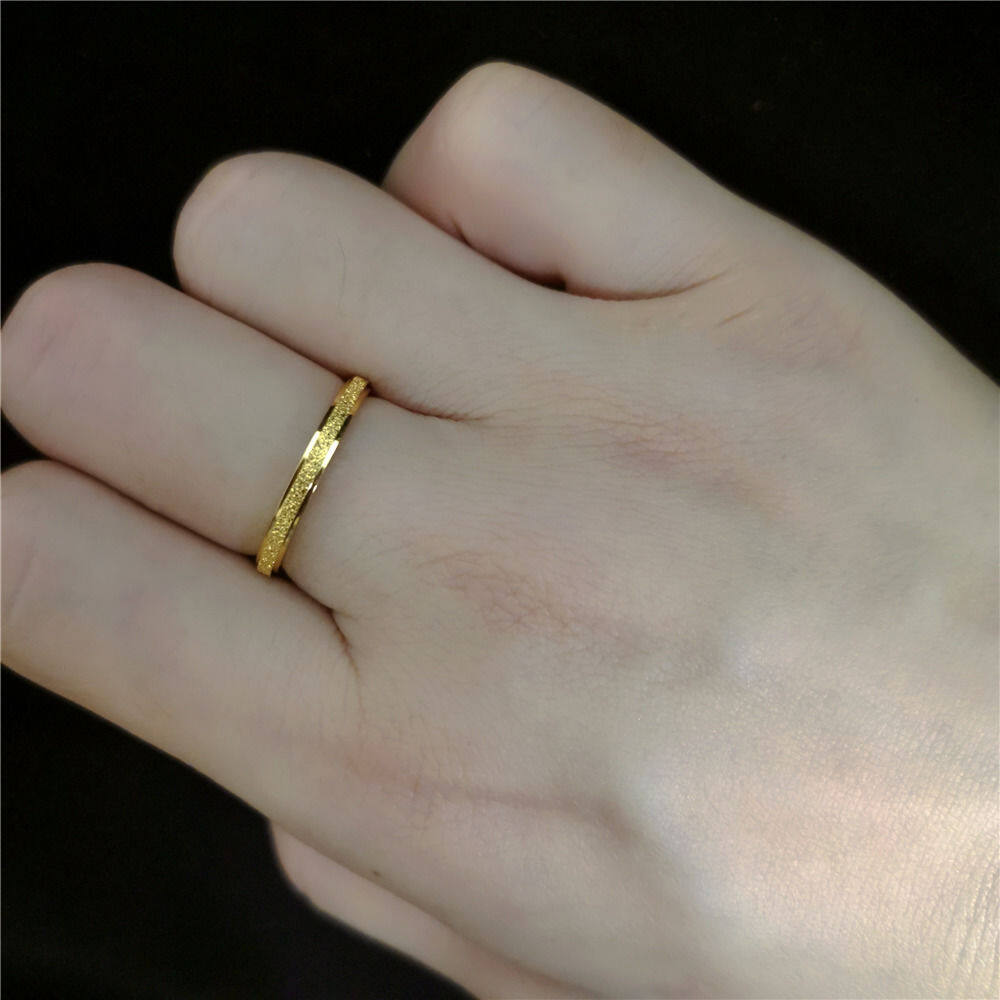 T-B Simple 18K gold matte ring women Korean minority couple ring gold-plated Ring women tail ring