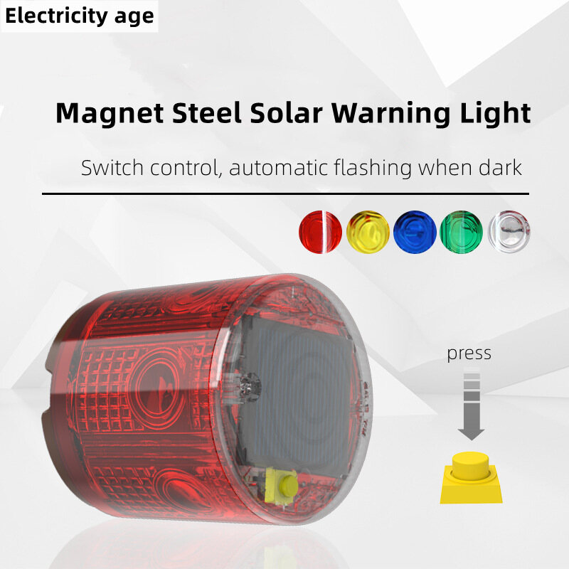 Solar Strobe Warning Light Strong Magnetic Base Flashing Super Bright 360 Degree Wireless Automatically Turn On Waterproof for Construction Traffic Factory