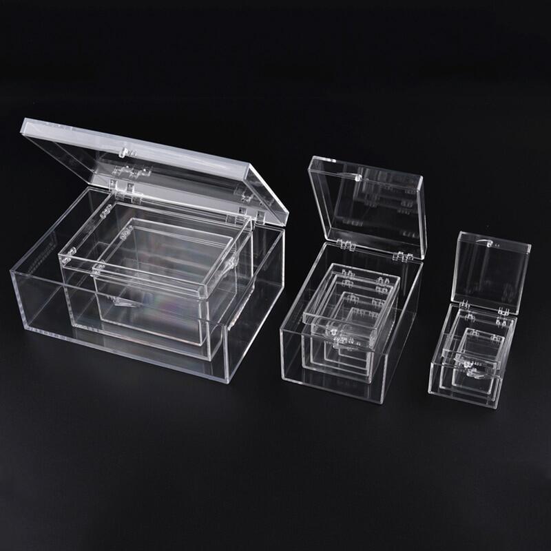 9 Sizes Transparent Small Square Clear Plastic Storage Boxes For Mini Jewelry/beads/crafts Case Container Display Packaging Box