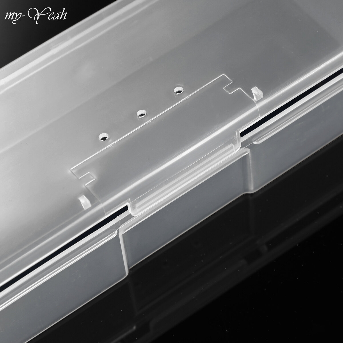 Myyeah Rectangle Nail Art Tool Storage Box Plastic Empty Tweezers Clippers Nails Pens Cuticle Pusher Polishing Strip Container