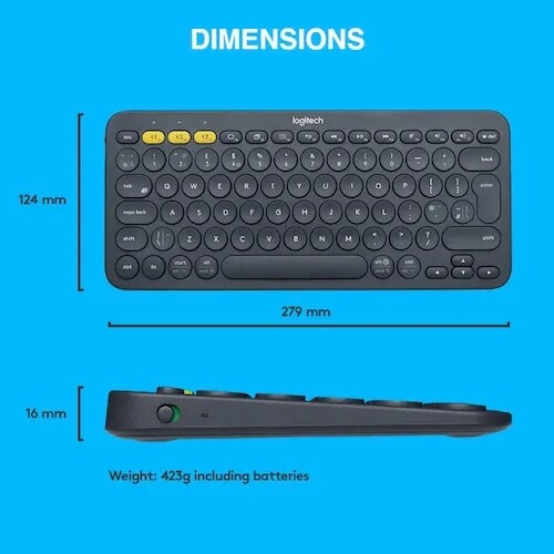 Logitech K380 Multi-Device Bluetooth Keyboard For PC, Notebooks, Phones & Tablets
