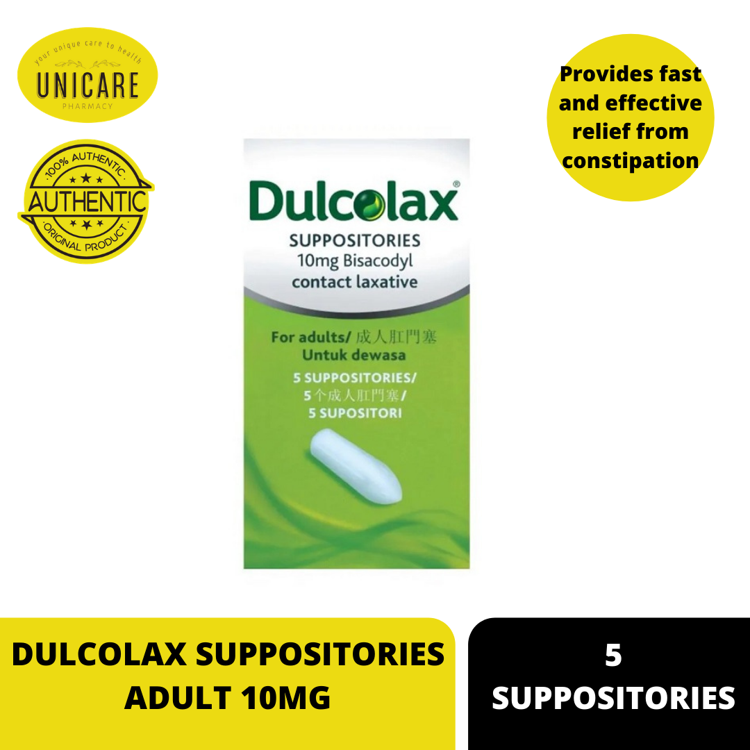 DULCOLAX SUPPOSITORIES ADULT 10MG 5'S Lazada