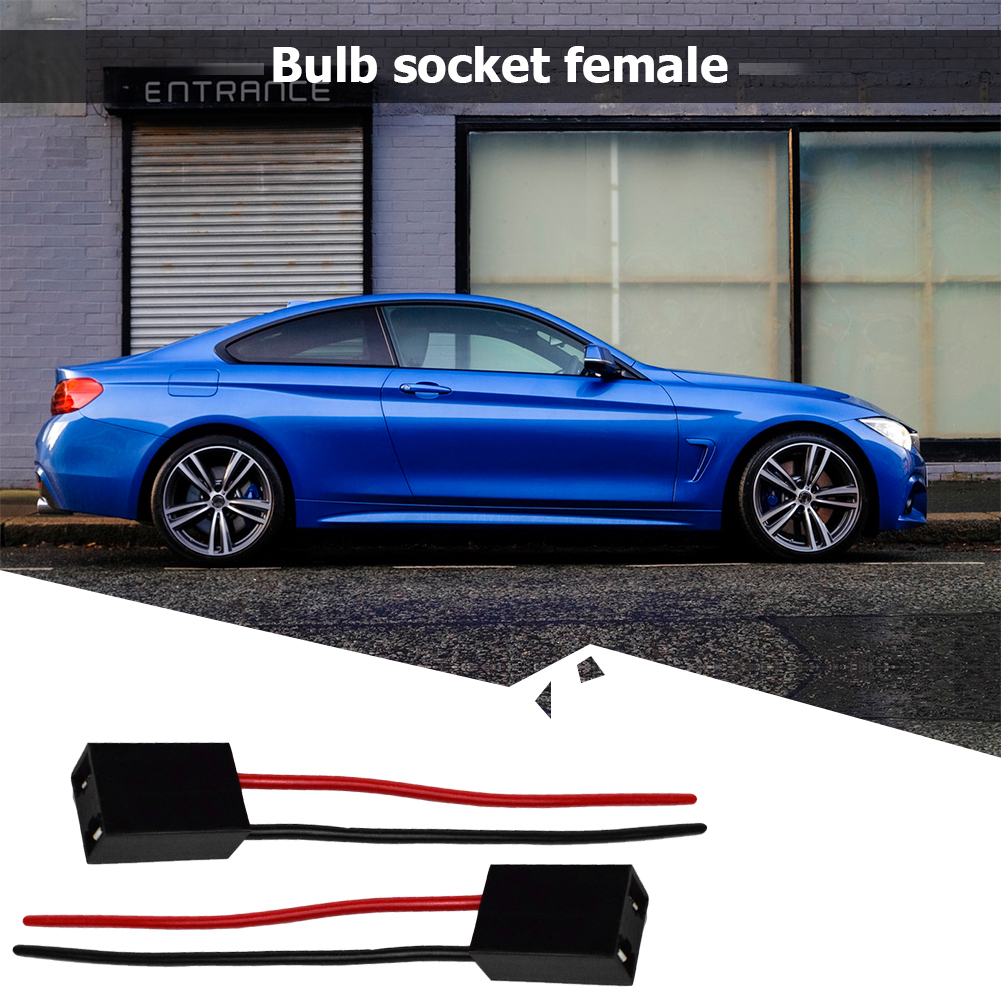 1 Pair H7 Bulb Socket Female Adapter Connector for Car Headlight Fog Lamp