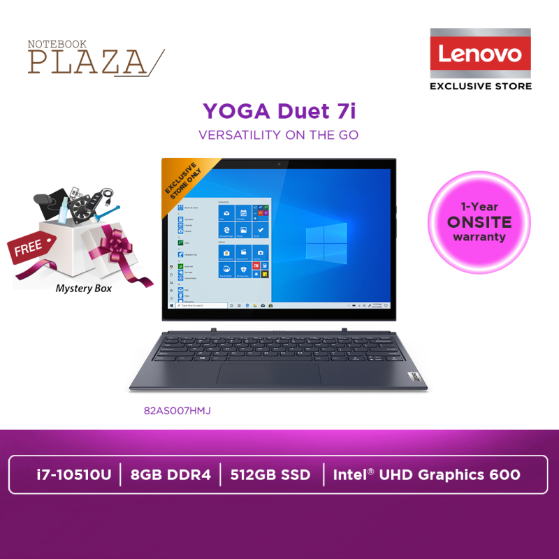 Lenovo Yoga Duet 7 13IML05 82AS007HMJ 13.3 WQHD Touch Laptop Slate Grey ( i7-10510U, 8GB, 512GB SSD, Intel, W10 ) Malaysia