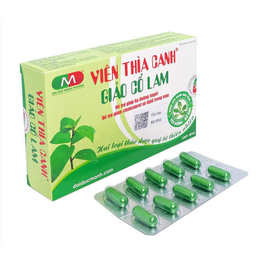 Viên uống viên thìa canh giảo cổ lam giảm đường, giảm mỡ trong máu, cao huyết áp cho người mắc b tiểu đường