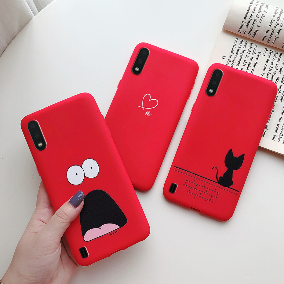 Case For Samsung Galaxy A01 A 01 Cover Cute Matte Soft TPU Silicone Phone Case For Samsung A01 SM-A015F A015 2020