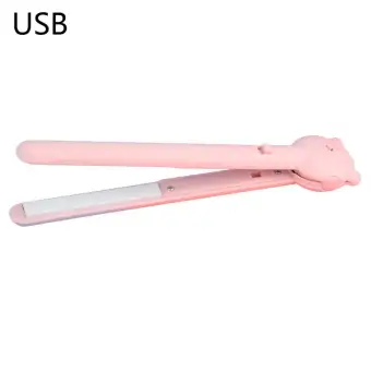 Portable Wireless Usb Mini Hair Straightener Flat Curler Hair