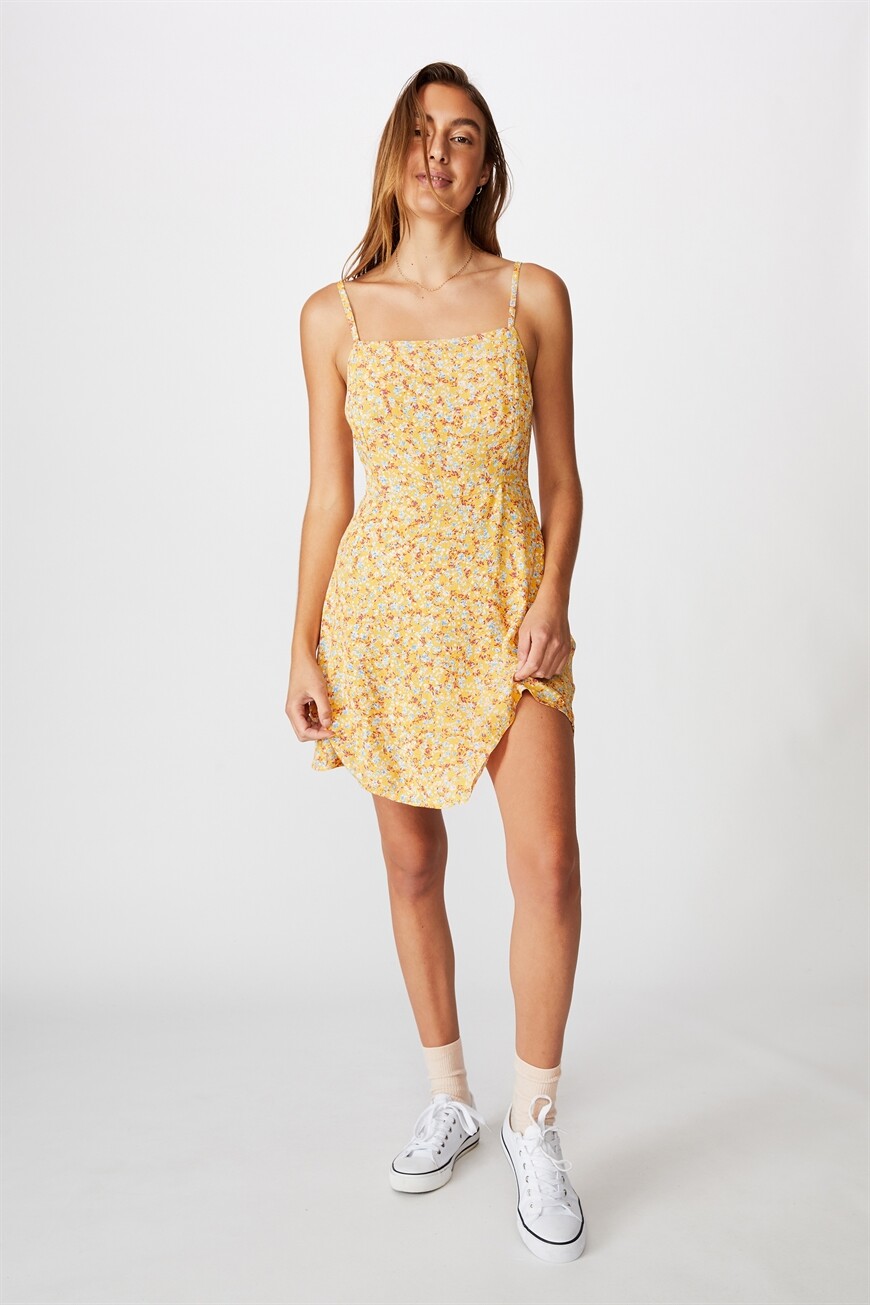 white christmas dresses Kendall Cotton Midi Dress in Bohemia Spot Deep Navy main image 1