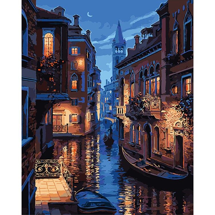 40*50CM Painting By Numbers Flowers DIY Oil Coloring By Numbers Street Landscape Canvas Paint Art Pictures Home Decor