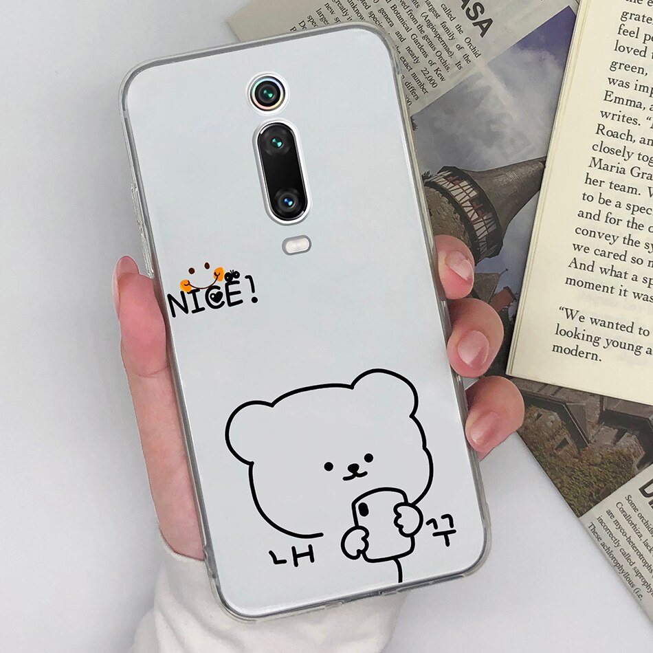 For Xiaomi Mi 9T Redmi K20 Phone Case Mi9T Pro Cover Phone Case Silicon Back Cover Phone Phone Case for Xiaomi Mi 9T Pro Phone Cases Soft bumper Fashion Lovely Luxury Shockproof Phone Cover Black Pink Silicone Soft TPU