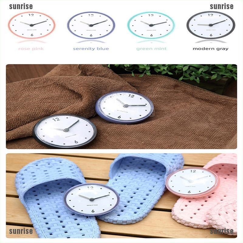 【HOT】 sunrise Waterproof Kitchen Clock Suction Cup Silent Battery Decor Shower Timer