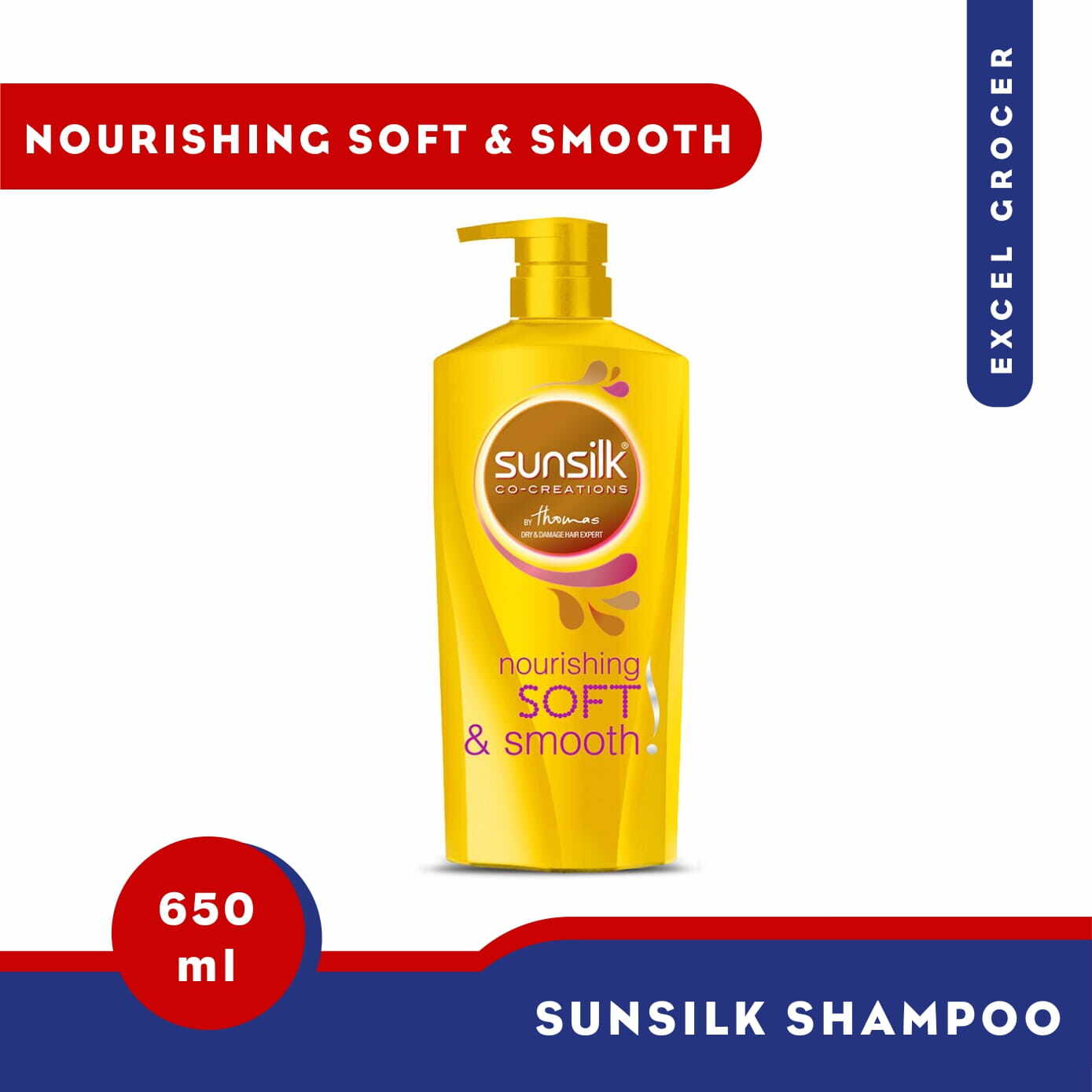 Sunsilk Nourishing Soft & Smooth Shampoo (Yellow) 650ml Lazada