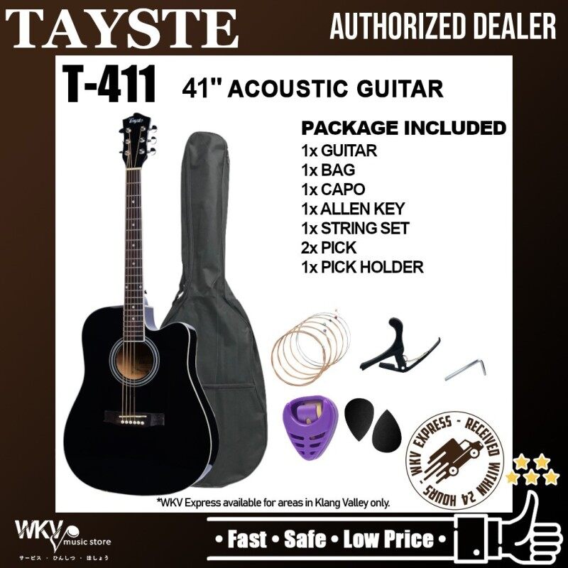 Tayste T411 41 inch High Quality Acoustic Guitar Package (COMBO Set/ Gitar Akustik/ Standard/ Cutaway/ Gitar Kapok) Malaysia