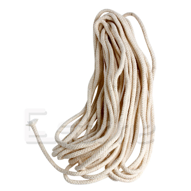10M (33 ft) Braided Cotton Core Candle Making Wick For Oil Or Kerosene Lamps 4mm