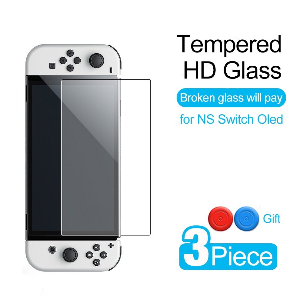 3Pcs Tempered Glass for Nintendo Switch OLED Protective Glass 9H HD Screen Protector for NS OLED Game Accessories