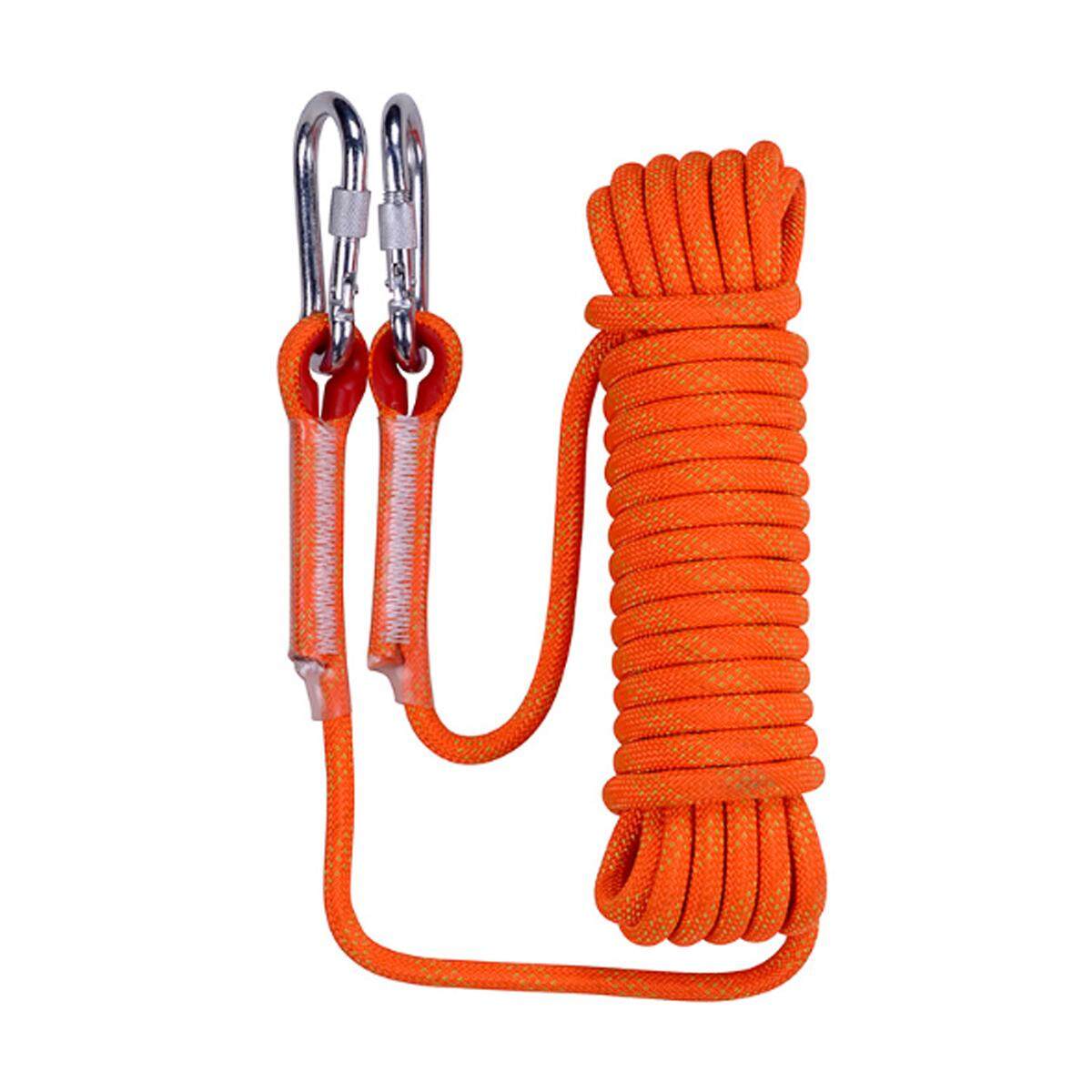 30M 12KN Rescue Rope Rock Climbing Rappelling Tree Arborist Cord Sling 2x Lock