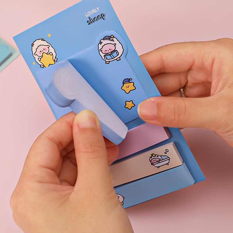 YESPERY Ins Cute Notes Index Stickers Office Bookmarks Sticky Notes Kawaii Messages Stickers Notepad Notes