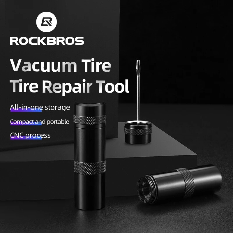 ROCKBROS Vacuum Tire Repair Tubeless Tool CNC Alumiunm Alloy Multitool Portable Fork Needles Tools For Repair Bike