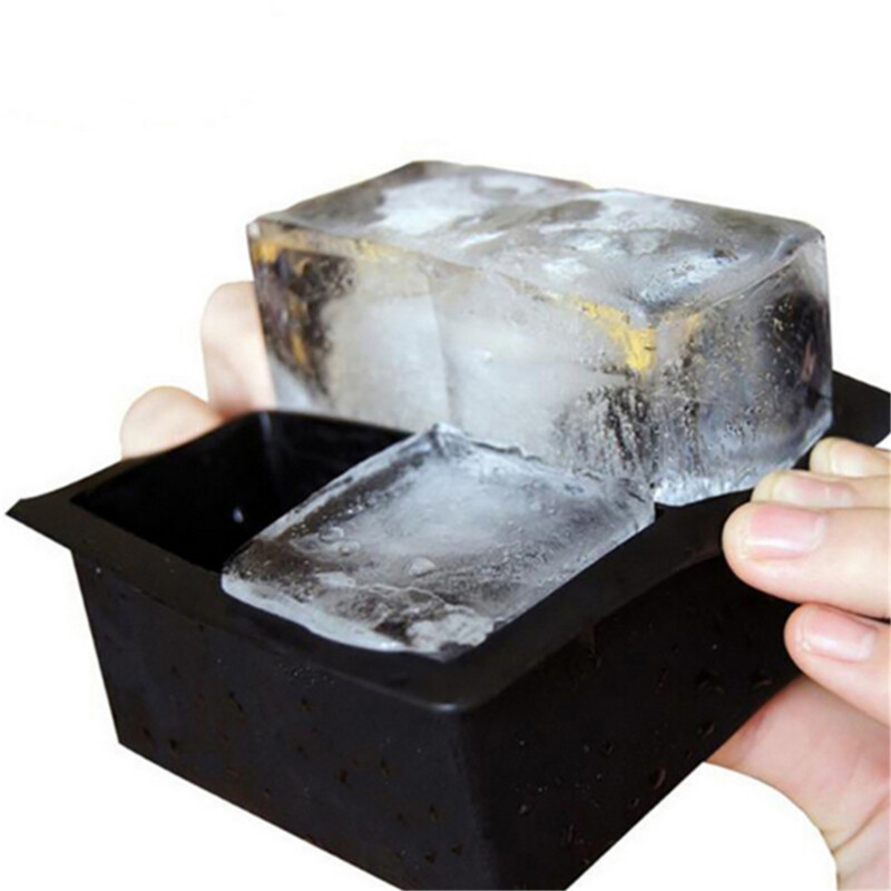 DIY Creative Big Ice Cube Mold Square Shape Silicone Ice Tray Fruit Ice Cube Maker Bar Kitchen Accessories