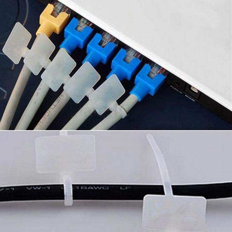 100pcs Nylon Self-Locking Label Tie Network Cable Marker Cord Wire Straps Zip