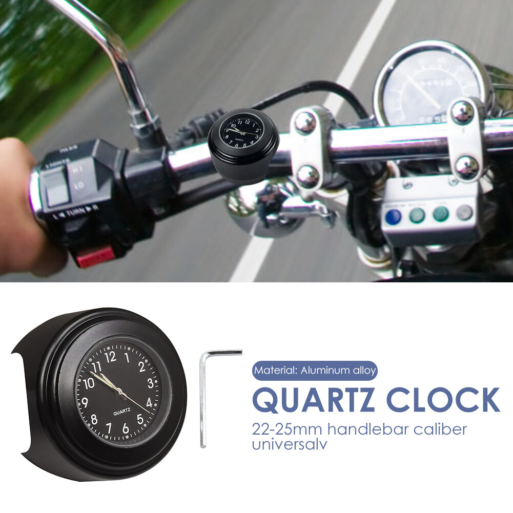 Motorcycle Clock Waterproof Durable Practical 22-25mm Dia Handlebar Watch Luminous Quartz Clock