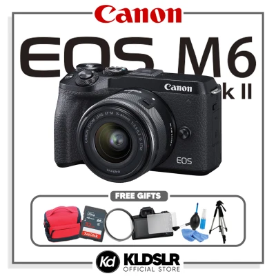 Canon EOS M6 Mark II / M6 Mark 2 / M6 Mark II / M6 Mark 2 Mirrorless Digital Camera with 15-45mm Lens (Canon Malaysia Warranty)