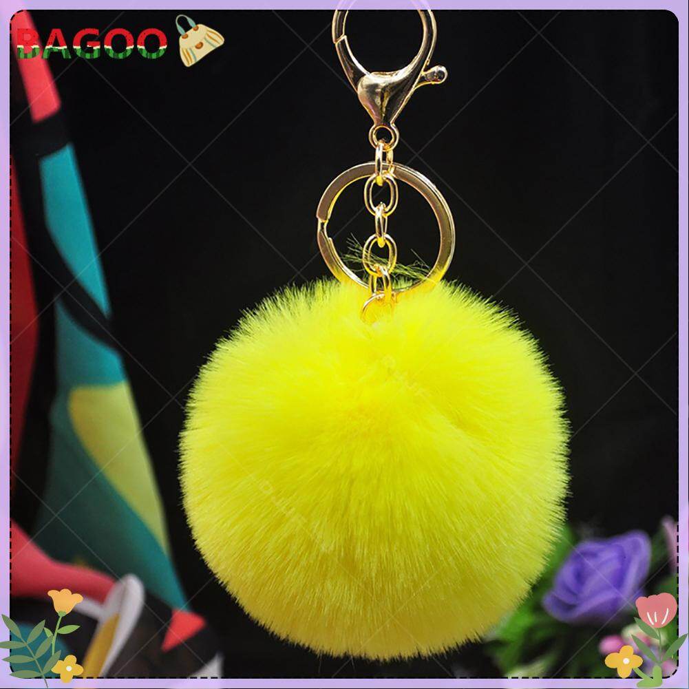 Bags Pendant Fluffy Fur Pom Keychain Soft Plush Faux Rabbit Fur Ball Cars Charm Key Chain Phone Bag Pendant