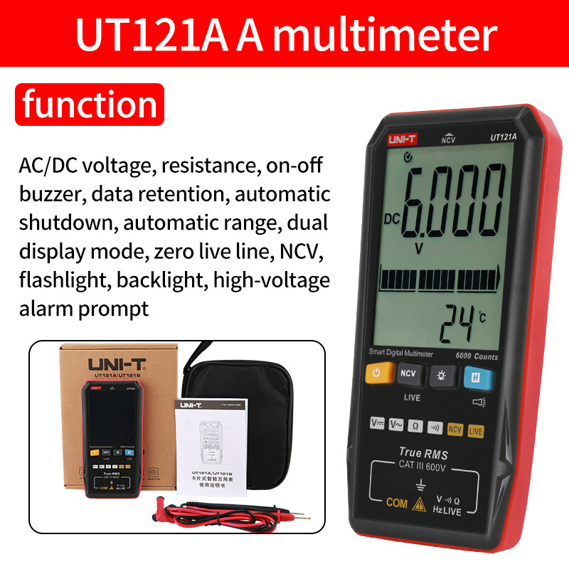Diymore ut121a ut121b ut122 smart digital multimeter true rms voltage frequency dual display ncv live auto range 6199 count meter uni-t