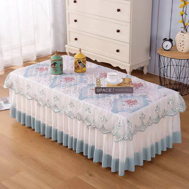 Table cloth, tablecloth cover, tea table cloth, rectangular tea table cover, cloth lace tablecloth, European style TV cabinet, dust cover, living room, household
