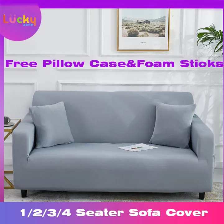 Luckyzone Modern Gray Sofa Cover 1 2 3 4 Seater Slipcover Stretch Protector Soft Couch Wash Easy Fit Free Cushion For Living Room Lazada Ph - How To Wash A Sofa Cover Luckyzone Modern Gray Sofa Cover 1 2 3 4 Seater Slipcover Stretch Protector Soft Couch Wash Easy Fit Free Cushion For Living Room Lazada Ph - How To Wash A Sofa Cover