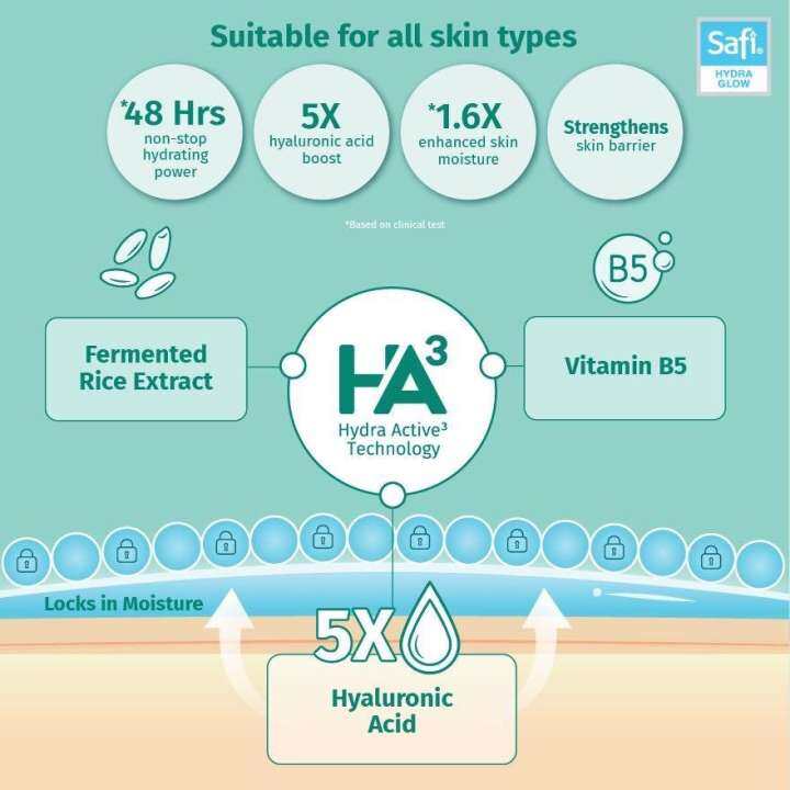 safi hydra glow hydrating water drop moisturiser
