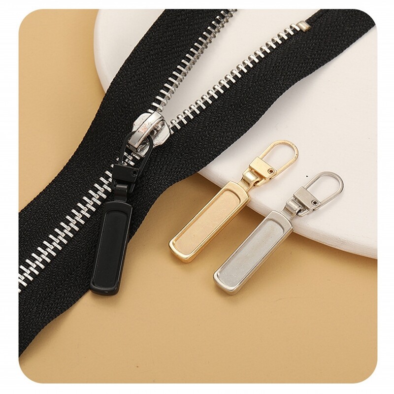 5Pcs Khóa Kéo Kim Loại Kéo Thay Thế Có Thể Tháo Rời Dây Kéo Thanh Trượt Kéo Tab Bộ Đồ Nghề Điện Cho Quần Áo Áo Khoác Tự Làm Thủ Công MaY Đầu Zip