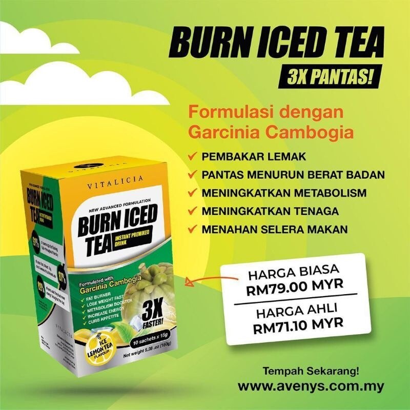 AVENYS BURN ICED TEA (BIT) ORANGE JUICE DETOX (OJD) ORIGINAL HQ Lazada