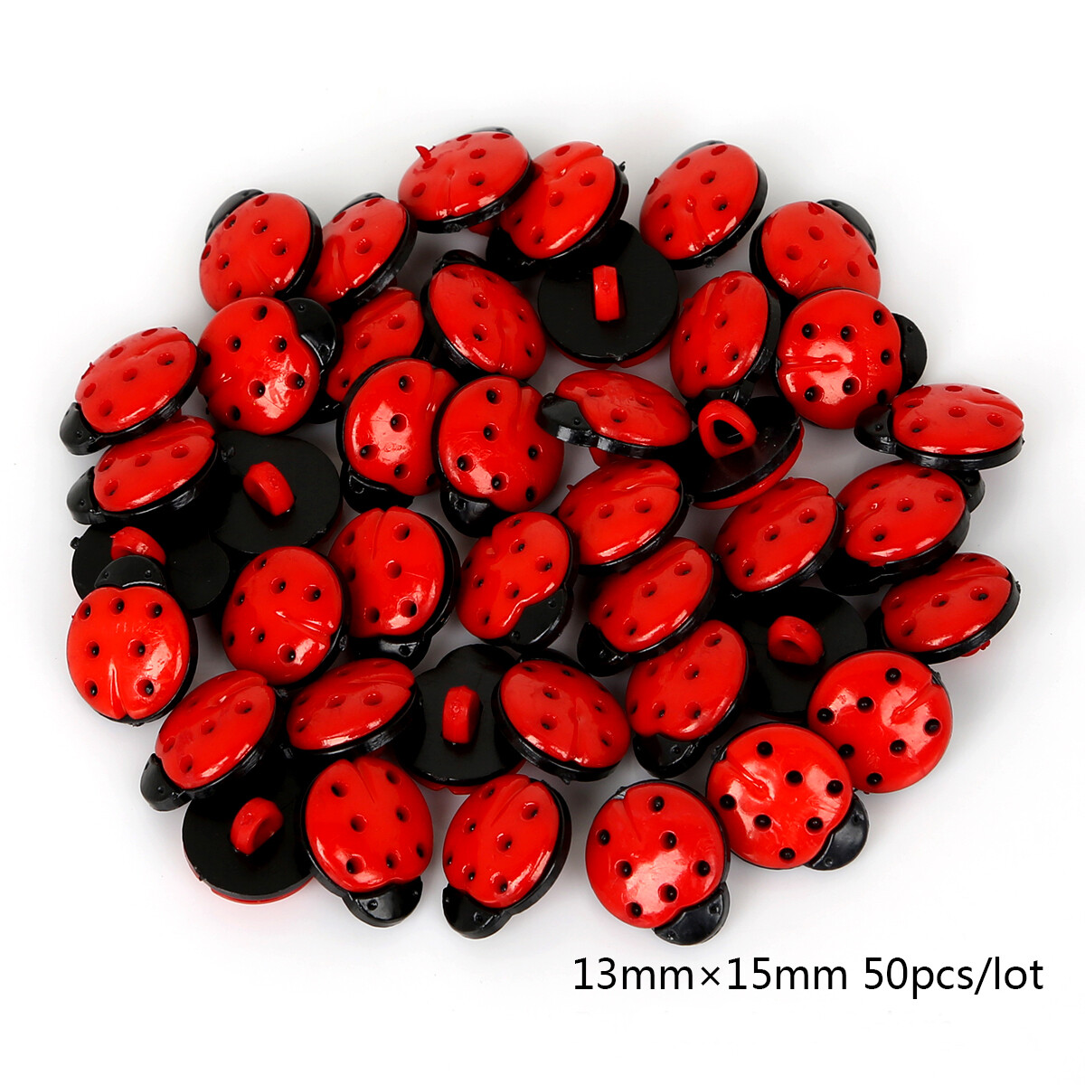 50pcs/bag Cute Round Flower Ladybug Acrylic Buttons DIY Scrapbooking Sewing Button Sewing Accessories For Clothing