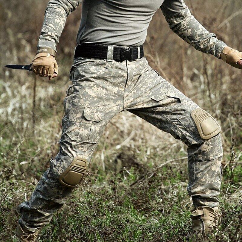 Tactical Pants Army Military Cargo Pants with Kneepads Outdoor Working Cambat Pants Men Trouser Police Aisoft Hunting Pants Camo