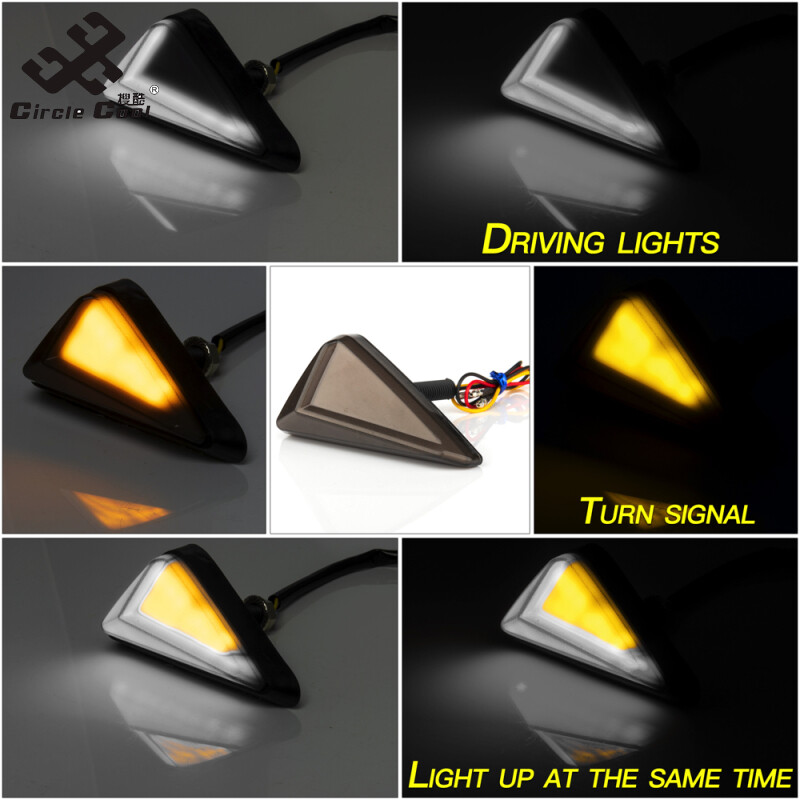 Circle Cool 1 Pair Motorcycle Embedded Installation L-shaped Light-guided Led Turn Signal Side Signal Lamp