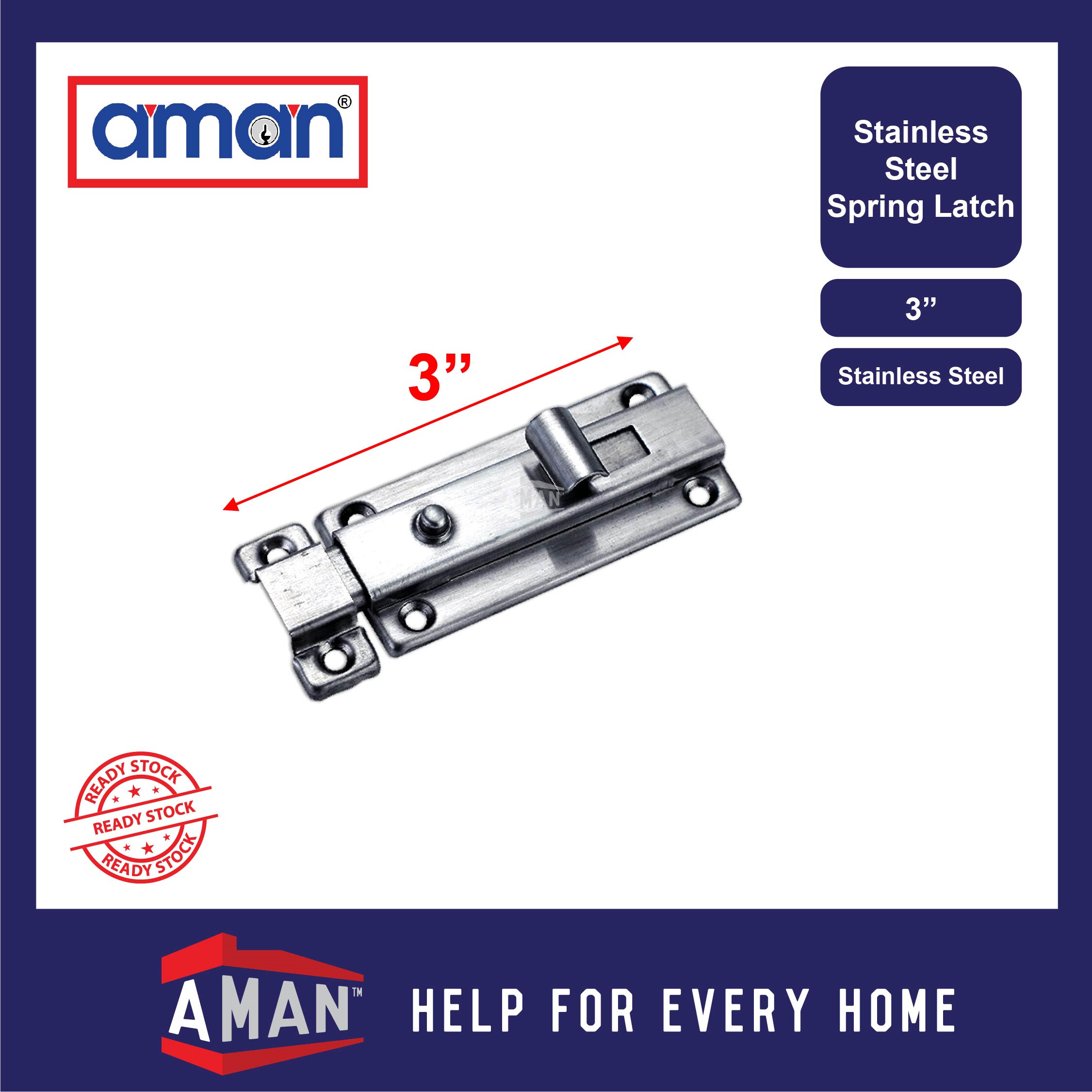 AMAN Stainless Steel Door Bolts Latch Slug Sliding Door Lock Door Slide ...