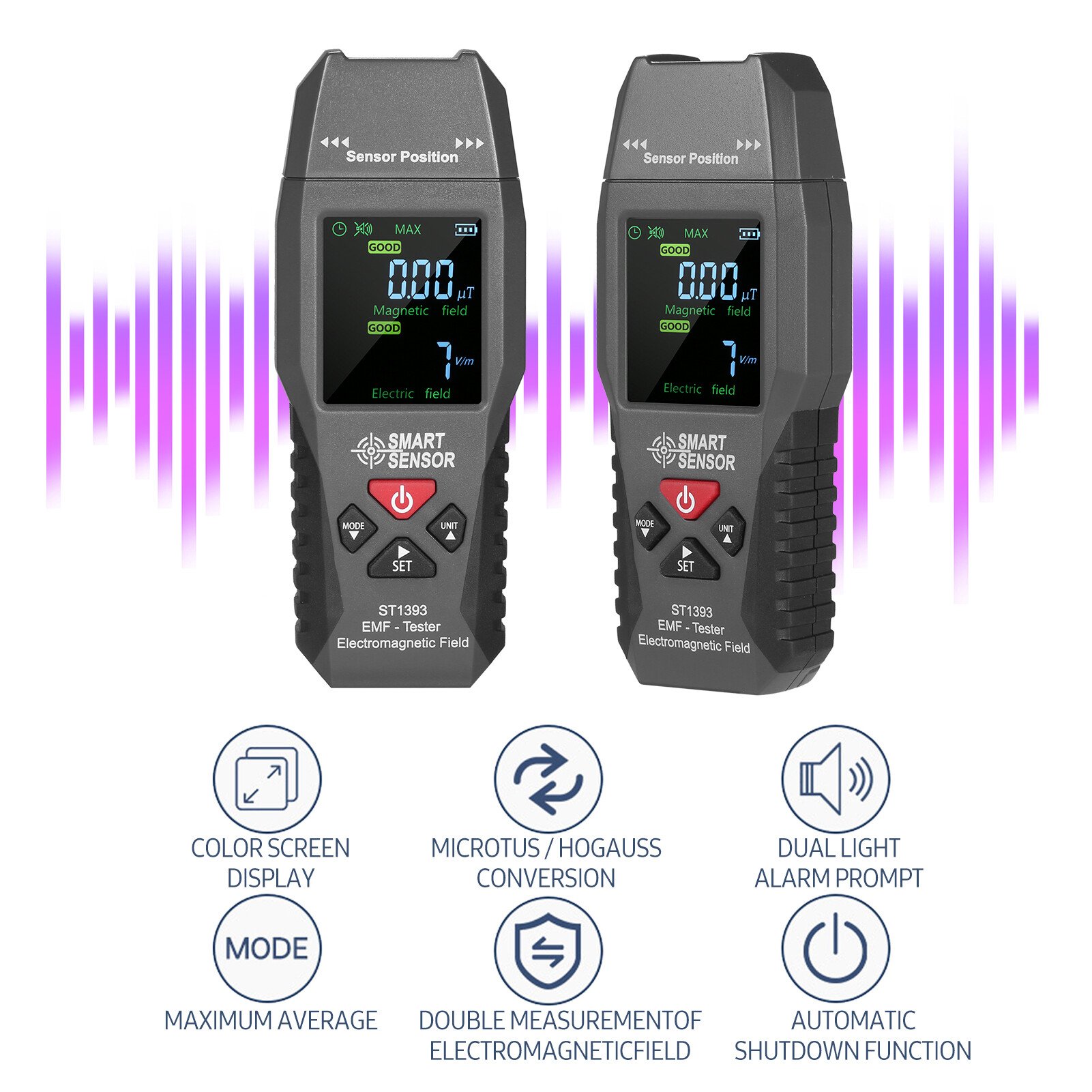 KKmoon SMART SENSOR ST1393 EMF Meter Electromagnetic Field EMF Detector Handheld Mini Digital LCD Electromagnetic Field Radiation Tester