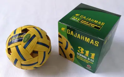 GE-311 Gajahmas School Under 15 Tournament Ball (Yellow and Blue) - New Packaging-