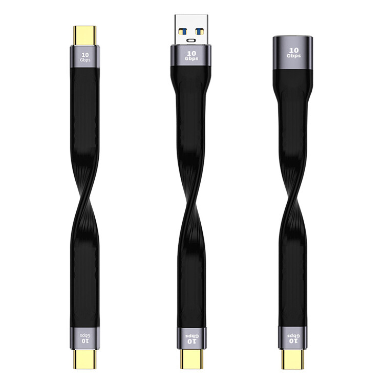 USB ngắn Type-C Cáp sạc nhanh FPC Cáp USB 3.1 Gen2 10Gbps dữ liệu để Loại C Dây Dây sạc nhanh cho điện thoại thông minh Bảng điều khiển trò chơi máy tính bảng hiện tại