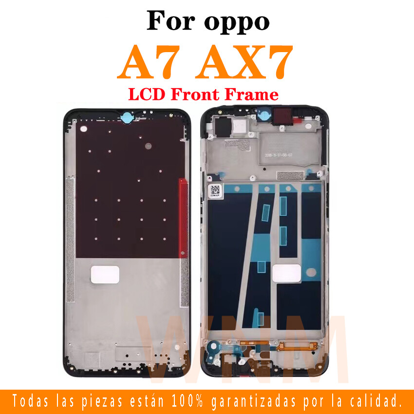 New For oppo A7 AX7 LCD Front Frame Bezel Back Battery Cover + Middle Frame + Camera Frame Parts Rear Case Housing Center Chassis Cover + Buttons