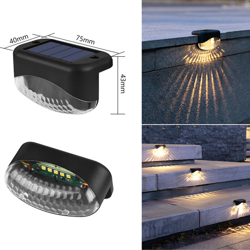 KUDIXIONG Solar outdoor garden lamp stair wall lamp step lamp LED street lamp garden waterproof lighting